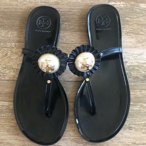 Tory Burch black jelly thong sandal size 7